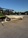 1994 16FT LOWE BOAT WITH 25HP JOHNSON MOTOR WITH TROLLING MOTOR AND A HUMMINGBIRD FISH FINDER