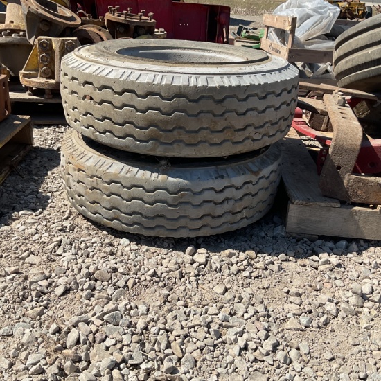 2- 9x14.5 Foam Filled Tires w/ Rims