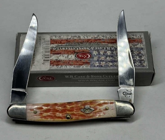 CASE BURNT SALMON BONE MUSKRAT KNIFE