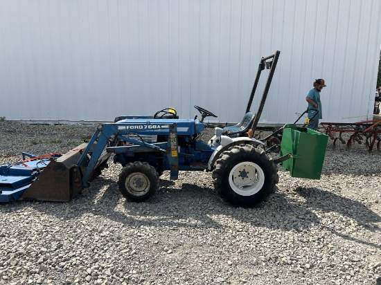 FORD 1210 4WD LOADER TRACTOR W/ BELLY MOWER AND