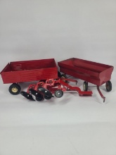 HAYLAGE WAGON, GRAIN TRAILER AND 4 BOTTOM PLOW