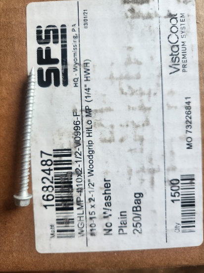2 1/2 INCH WOOD GRIP SCREWS