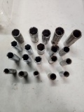 Various size deep well sockets
