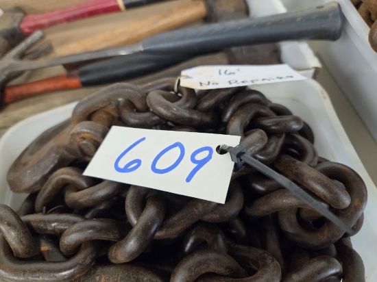 Sixteen foot log chain with hooks
