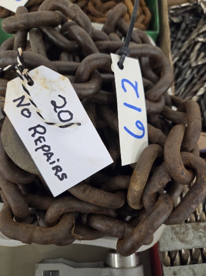 Twenty foot log chain with hooks