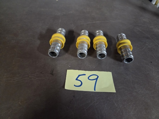 New three quarter inch stainless steel hose connectors