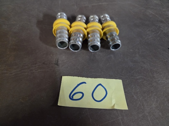 New three quarter inch stainless steel hose connectors