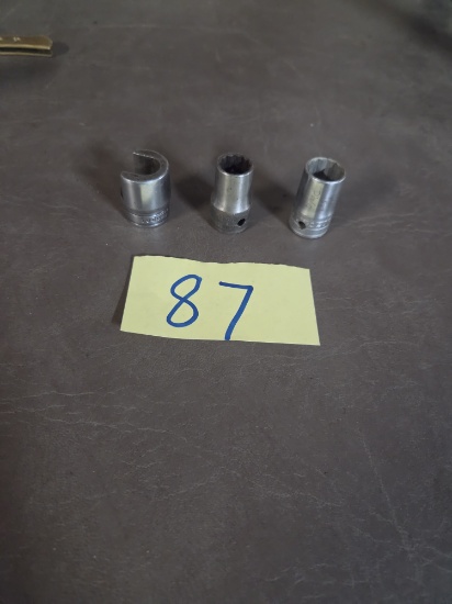 Used 1/2 drive snap-on sockets brake line,wsw100,wsw101