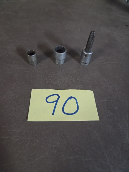 Used snap-on 3/8 drive socket s, 19/32,7/16,fp42a