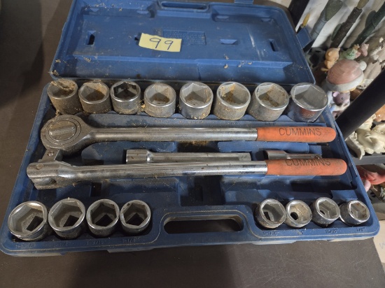 Cummins 3/4 drive ratchet, sockets, breaker bar set 7/8-2 inch