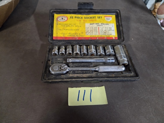 3/8 drive ratchet,sockets 3/8-3/4 sockets, extension
