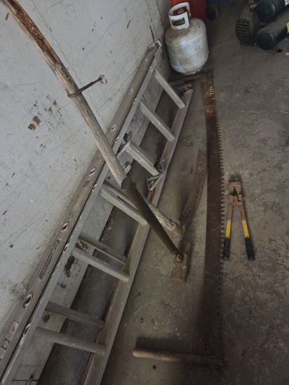 Cross cut saw,scythe,hammer, bolt cutter