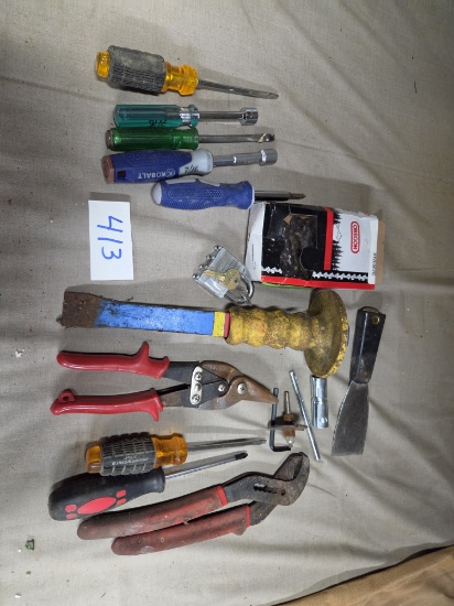 Screwdrivers chisels and miscellaneous