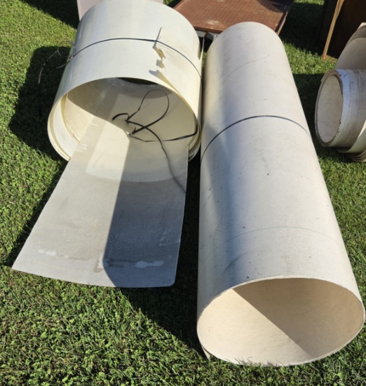 Part rolls of trailer roof materials