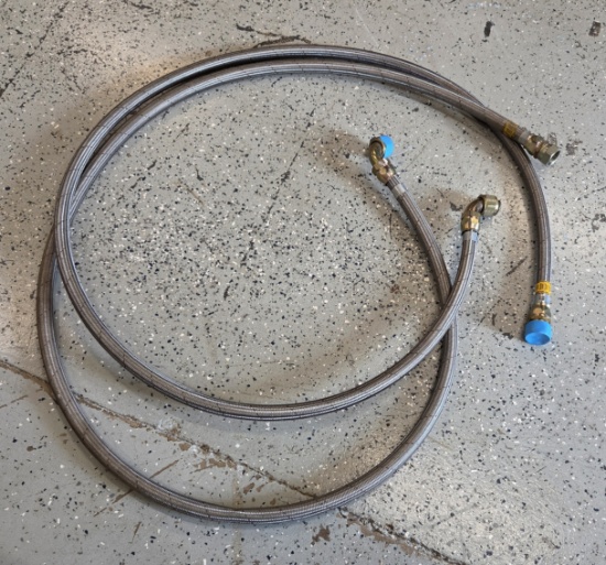 New stainless steel hydraulic hoses