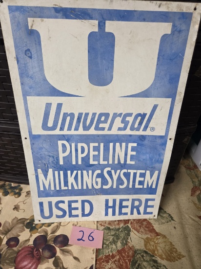 Universal pipe line milking system sign