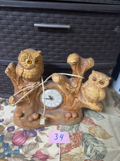 Vintage owl clock