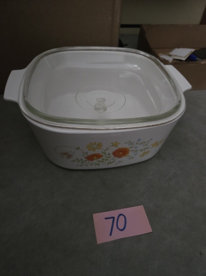 Vintage corning ware flower pattern bake dish