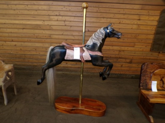 Carousel Horse Dark with Realistic Tail