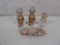 (4 )VINTAGE BISQUE CHINA DOLLS INCLUDING (2) NIPPON  SOLDIERS, (1) NIPPON BABY DOLL, AND (1) VICTORI