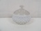 FENTON OPALESCENT HOBNAIL MOONSTONE TRINKET BOX WITH EAPG TOP