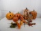 LOT OF APPROX (7) PIECES OF FALL DECOR INCLUDING HOLLOW MOLDED JACK-O-LANTERN/PUMPKINS