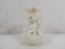 BELLEEK TWO HARP HANDLED VASE IN SHAMROCK PATTERN