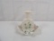 BELLEEK TRINKET TRAY AND TINY BUD VASE IN SHAMROCK PATTERN