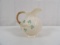BELLEEK SMALL PITCHER WITH BASKET DETAIL IN SHAMROCK PATTERN