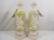 (2) VINTAGE ALADDIN ALACITE LAMP BASES SIN LILY OF THE VALLEY PATTERN