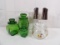 LOT OF (5) PIECES CANISTERS, OIL AND VINEGAR DISPENSERS