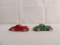 (2) VINTAGE DIECAST CARS - GREEN AND RED