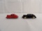 (2) VINTAGE DIECAST CARS - RED AND BLACK