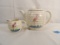 VINTAGE PORCELIER TEAPOT AND CREAMER