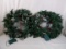 (2) LIGHTED CHRISTMAS WREATHS