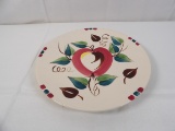 VINTAGE PURINTON SLIPWARE SERVING PLATTER IN APPLE PATTERN