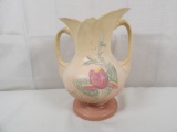 LARGE HULL HANDLED VASE IN MAGNOLIA PATTERN