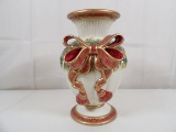 FITZ AND FLOYD ESSENTIALS VASE IN NOEL PATTERN