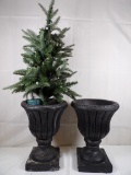 LOT OF (2) PLANTERS - ONE INCLUDES CHRISTMAS TREE