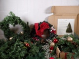 HUGE LOT OF CHRISTMAS GARLAND, WREATHS, AND BRANCH SAMPLE KIT.