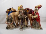 LOT OF (5) INCLUDING PORCELAIN WISE MEN FIGURES AND CAMELS