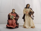 (2) HOLY FAMILY FABRIC MACHE CHRISTMAS FIGURES