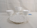 LOT OF (4) PIECES MILK GLASS