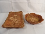 (2) FAUX RESIN MOLDED BOWLS