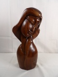 HUGE WOODEN BUST IN MCM STYLE