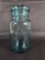 VINTAGE BALL IDEAL JAR IN BLUE WITH GLASS LID AND WIRE CLOSURE