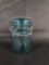 SMALL VINTAGE BALL IDEAL JAR IN BLUE WITH GLASS LID AND WIRE CLOSURE