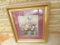 VINTAGE FLORAL PRINT BY ALBERT WILLIAMS IN WOODEN ORNATE FRAME