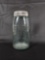 MEDIUM VINTAGE MASON'S JAR IN BLUE GLASS WITH ZINC TOP