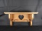 WOODEN WALL SHELF WITH PEGS AND HEART SHAPE